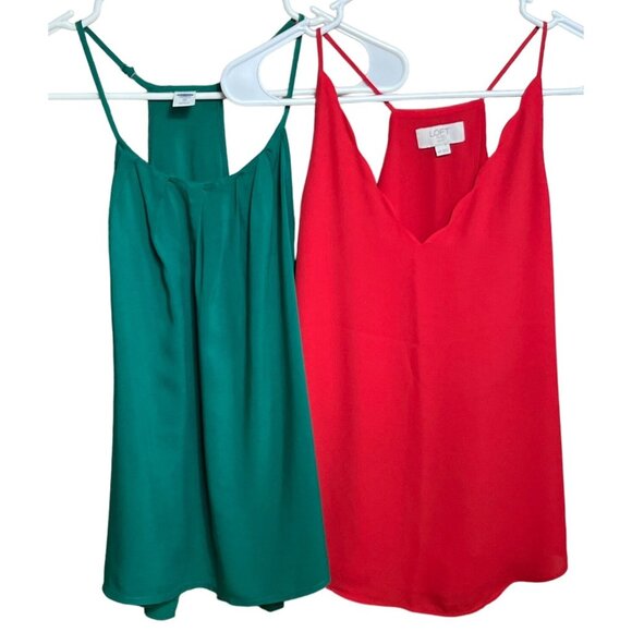 2 Tank Tops Bundle Halter Drapey Flirty Feminine Summer Shirts Beach Womens XS - Picture 2 of 14